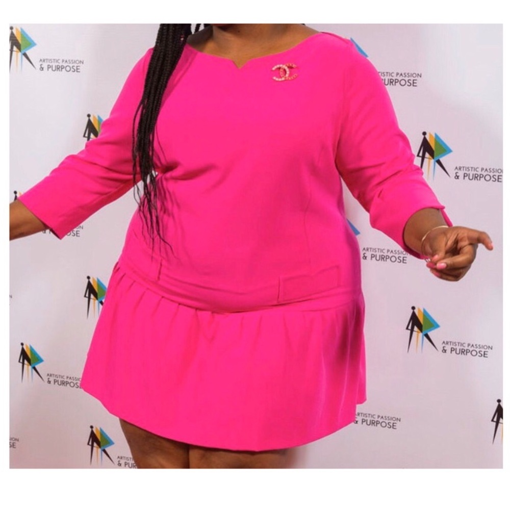 Victoria Beckham, Pink Midi Dress